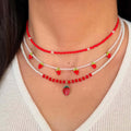 Pearl necklace set wholesale - new european and american cross-border jewelry - strawberry pendant, fresh & delicate polymer clay seed bead necklace for women
