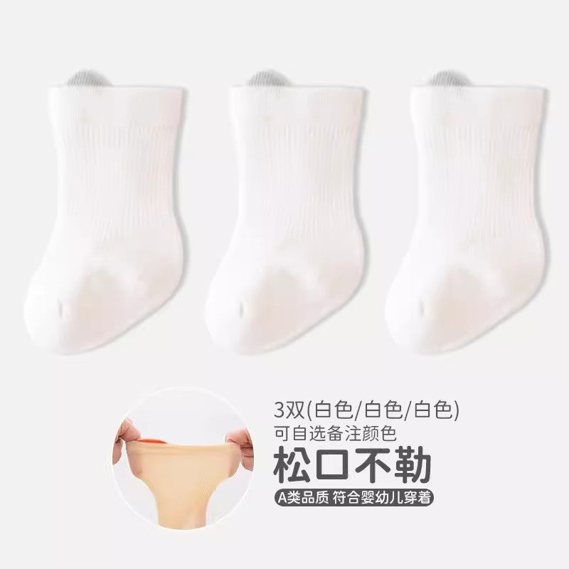 Babylon class a socks combed cotton breathable boneless baby knee socks socks candy color ear lifting newborn socks