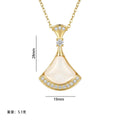 Popular copper-inlaid zircon cat's eye stone small skirt necklace for women, accessible luxury, niche style, non-fading clavicle chain jewelry