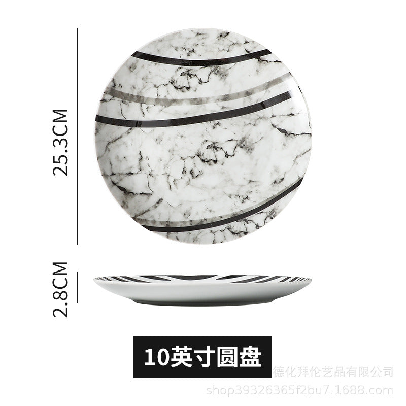 European-style popular creative ceramic dessert plate, three-layer skewer plate, snack plate, pastry plate, afternoon tea special flat plate
