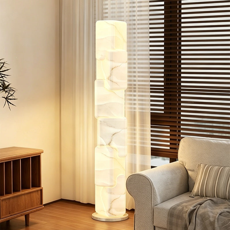 new imitation marble cream style vertical hotel b&b decorative lamp scandinavian house elegant displaced floor lamp
