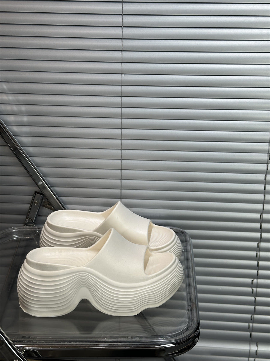 Thick sole thick heel slippers for women summer outwearthick sole shit feeling 2025new arrivalsummer popular beach sandals