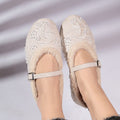 Hot-selling plus size women's shoes for export,  new collection: soft sole embroidered beaded round toe low-cut cotton mary janes