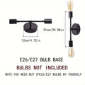 American retro black and gold two-tone double head wall sconce - industrial style for bedroom, bedside, bathroom mirror, b&b, hallway - minimalist design