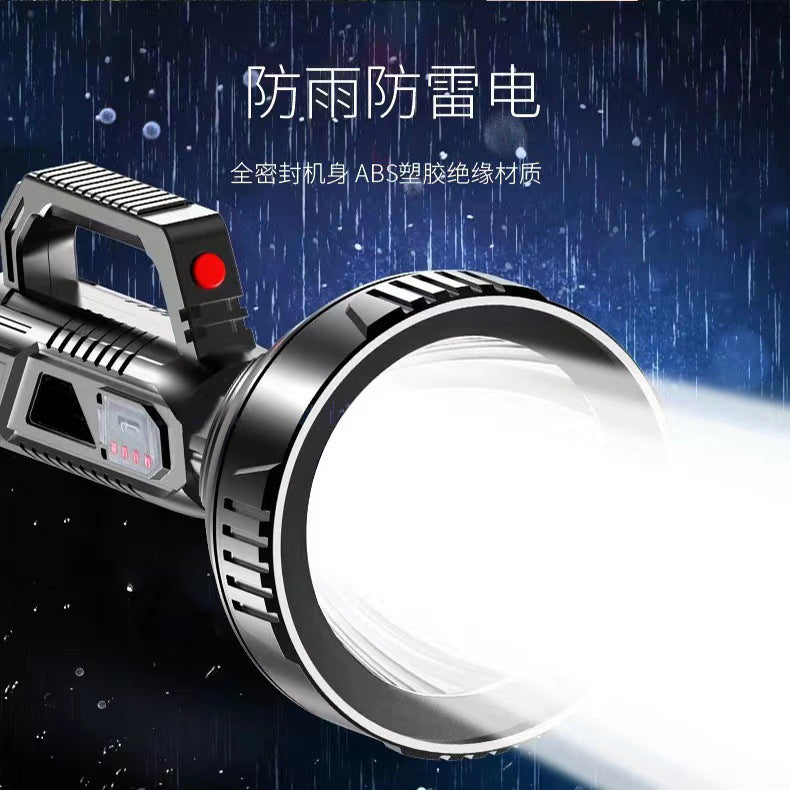Explosive flashlight, strong light charging, outdoor super bright long-range xenon high-power household portable patrol mine searchlight