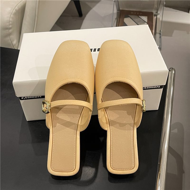 2025 new flat slippers - slip-on, closed-toe, summer, non-slip, fashionable, versatile, lazy mules - wholesale
