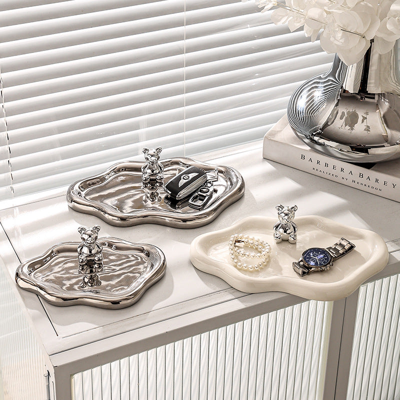 Inspopular same style electroplating photo props desktop jewelry storage display tray tea break stall accessible luxury display tray