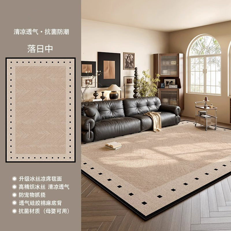 Mat carpet living room cream log style summer new arrival ice silk carpet bedroom simple waterproof mat floor mat