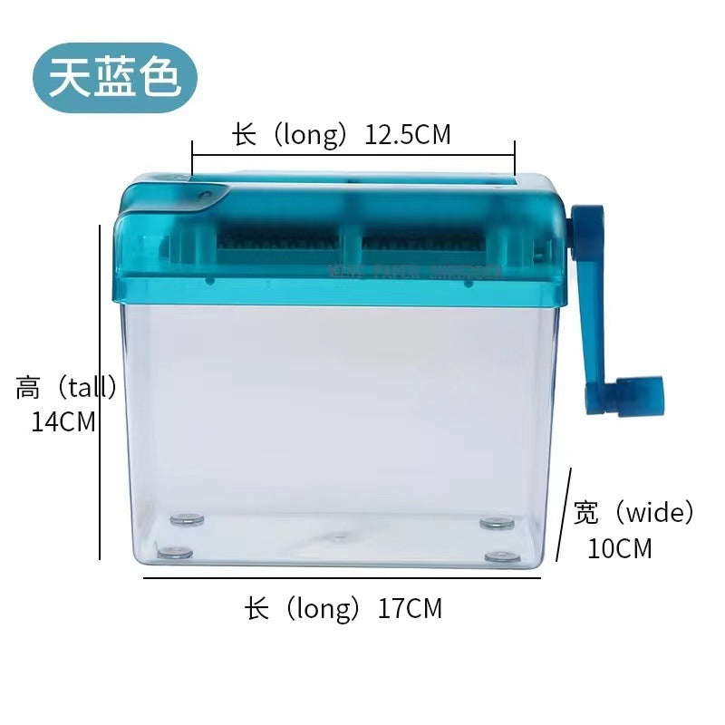 Manual paper shredder, small strip shredder, office desktop paper shredding tool, home use a6 hand-crank paper shredder