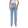 35573#  fashion cross-border high waistdrapedstraight-legjeans women's loosecasualeasiest for match denim pants