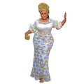 supply round neck mid-sleeve slim fit mermaid long dress evening gown sequin african european fashion women's clothing