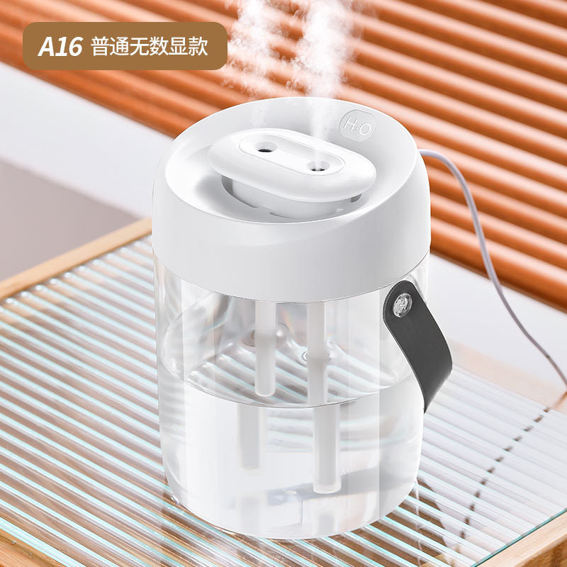 2l large capacity dual nozzle humidifier - compact usb quiet mist maker for home, baby bedroom, and office desk