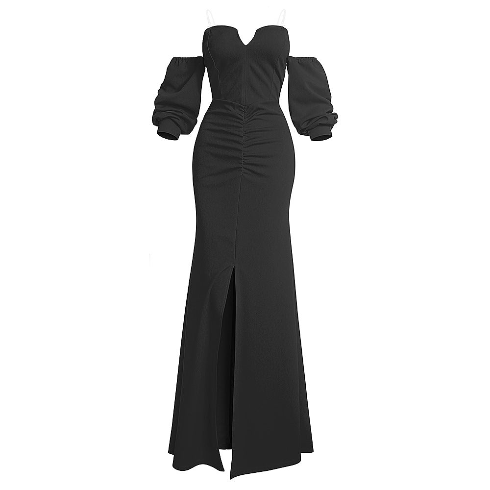 African women's corset bodycon floor-length sexy party dress evening gown - cross-border supply * includes clear straps
