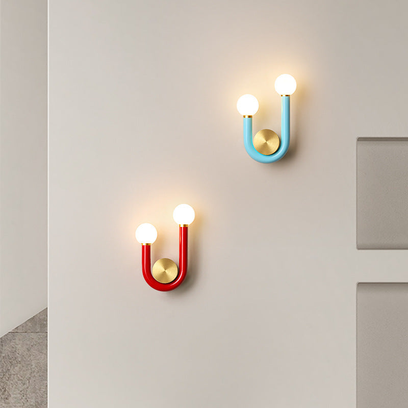 Simple storage Japanese-style creative aisle living room bedroom bedside bed and breakfast office decoration LED wall lamp