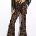European and american style cross-border independent website women's hot-selling sexy mesh flocked high-waisted leg-lengthening slightly flared casual pants