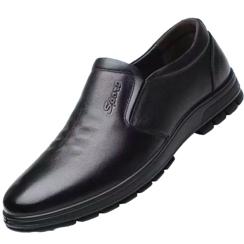 【genuine leather】spring/autumn men's leather driving shoes - casual loafers for young and middle-aged men