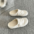 Thick sole hidden heel slip-on pleated birkenstock shoes toe-cap half slippers women's outwear 2026new arrival spring and summer sandals