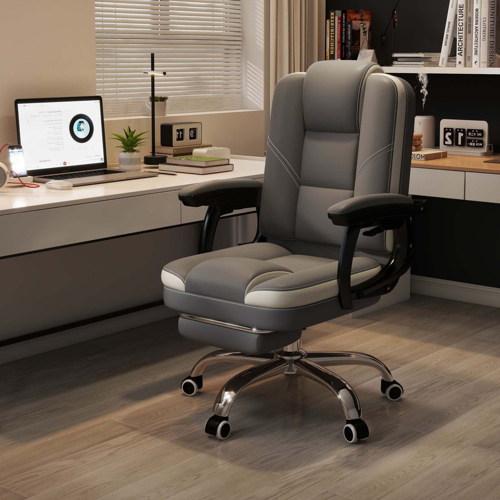 Computer chair for home office chair plaid long sitting reclining office back chair casual seat study desk chair none
