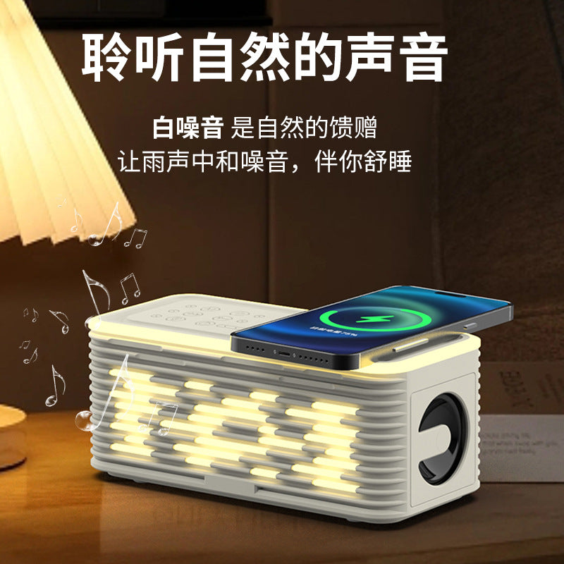 Sobes dk07 wireless bluetooth speaker with ambient lighting, white noise, sleep mode, wireless charging, and subwoofer