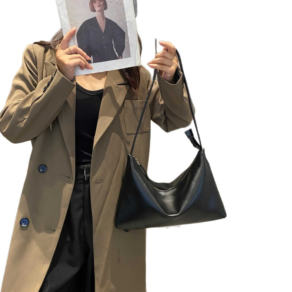 Genuine leather 2025 autumn new arrival large capacity work commute retro tote bag high-end textured shoulder bag for women