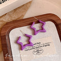 Dopamine colorful star earrings - women's high-end, unique design, statement studs, student jewelry