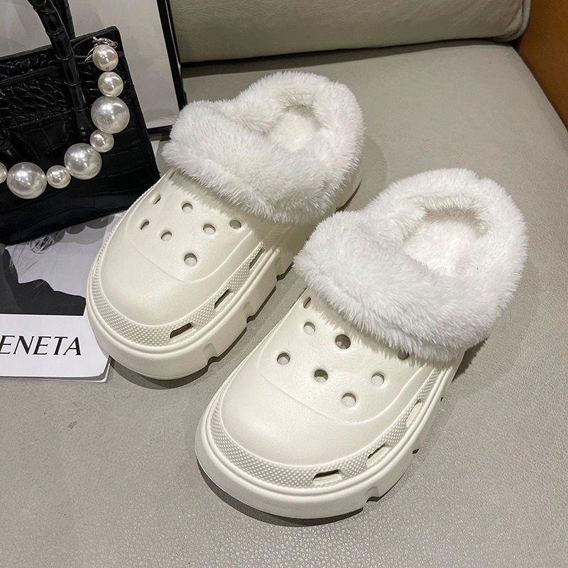 Women's winter cotton slippers - thickened plush, detachable warm home slippers for couples, indoor use, postpartum care, fuzzy slippers