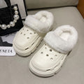 Women's winter cotton slippers - thickened plush, detachable warm home slippers for couples, indoor use, postpartum care, fuzzy slippers