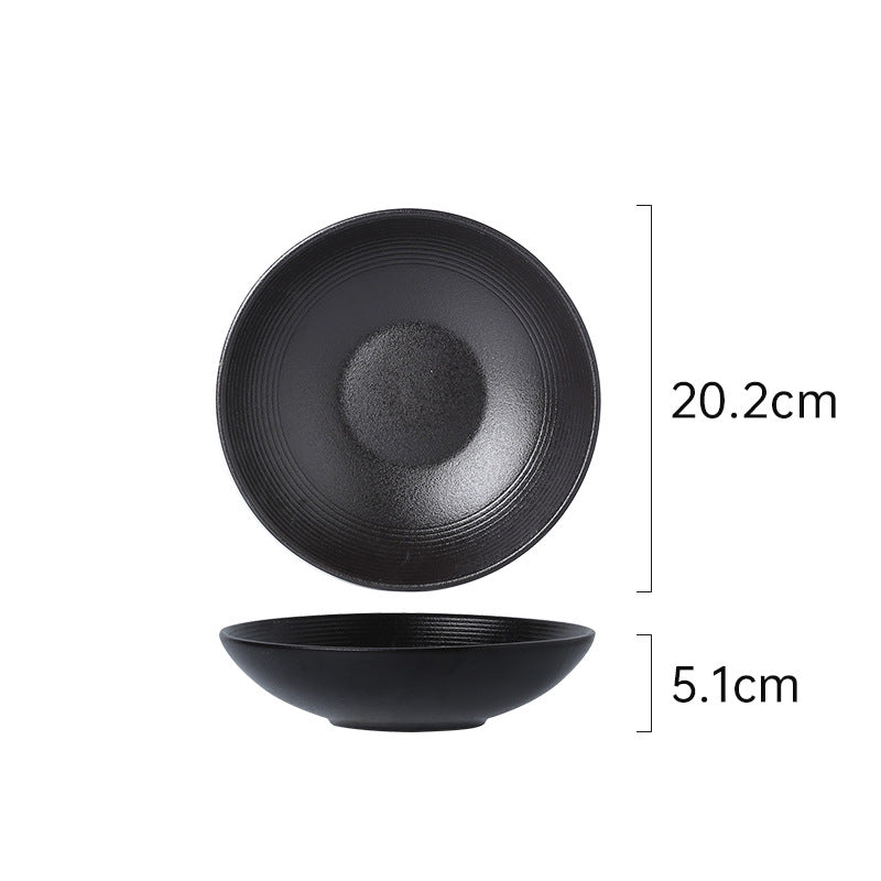 Vintage creative ceramic dinnerware western plate home frosted line ceramic dish hotel restaurant business plate