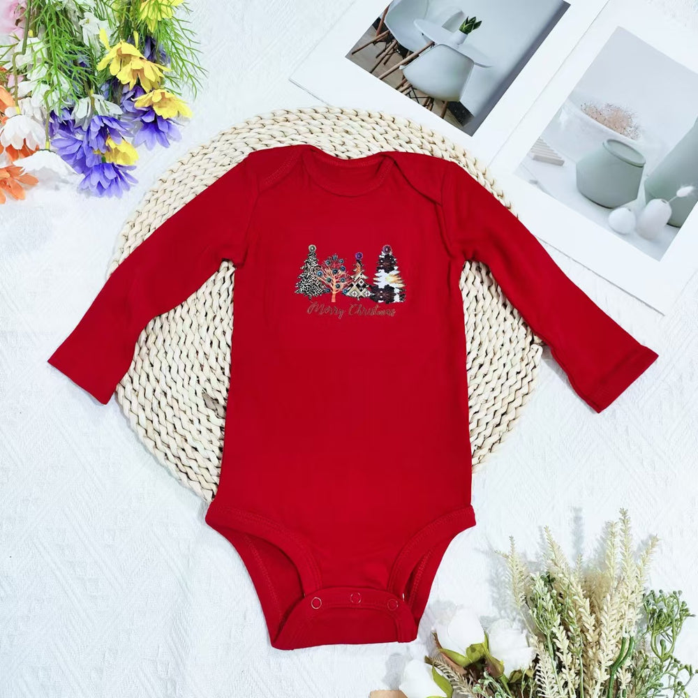 Original overstock: european & american style christmas romper for infants & toddlers - unisex, newborn, 100% cotton, one-piece crawling suit
