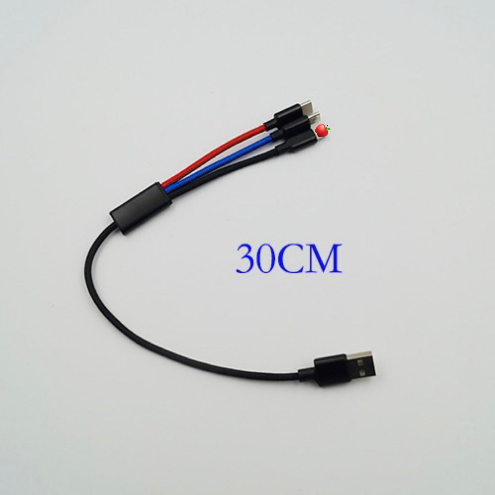 One-to-four data cable suitable for apple and huawei mobile phone fast charging cable power bank earphone charging cable braided cable wholesale
