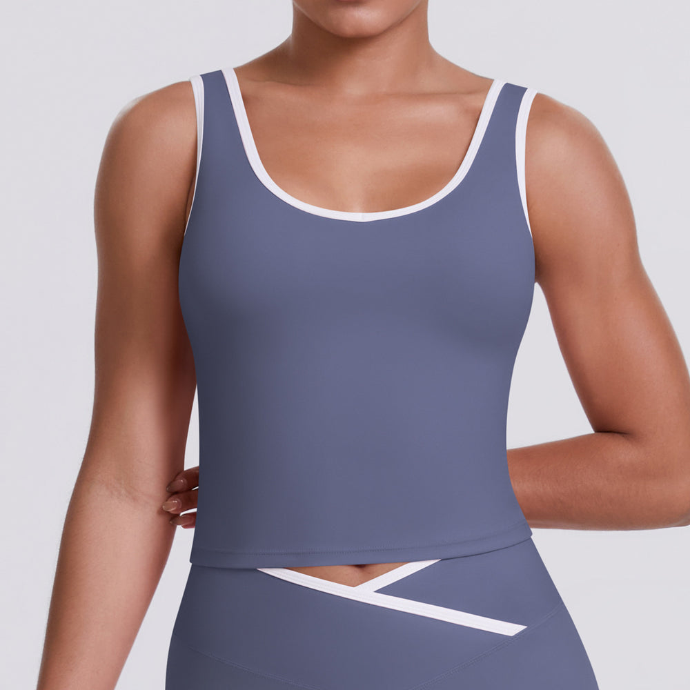 new color block criss-cross fitted brushed high-stretch yoga set - 5-piece running, fitness, and breathable training outfit
