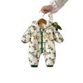 Baby cartoon crawling suit one-piece clothes winter style small month baby boy outwear heattechthickened haki