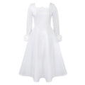 D451 party dress independent station winter elegant elegance fur decoration large skirt dress african dress