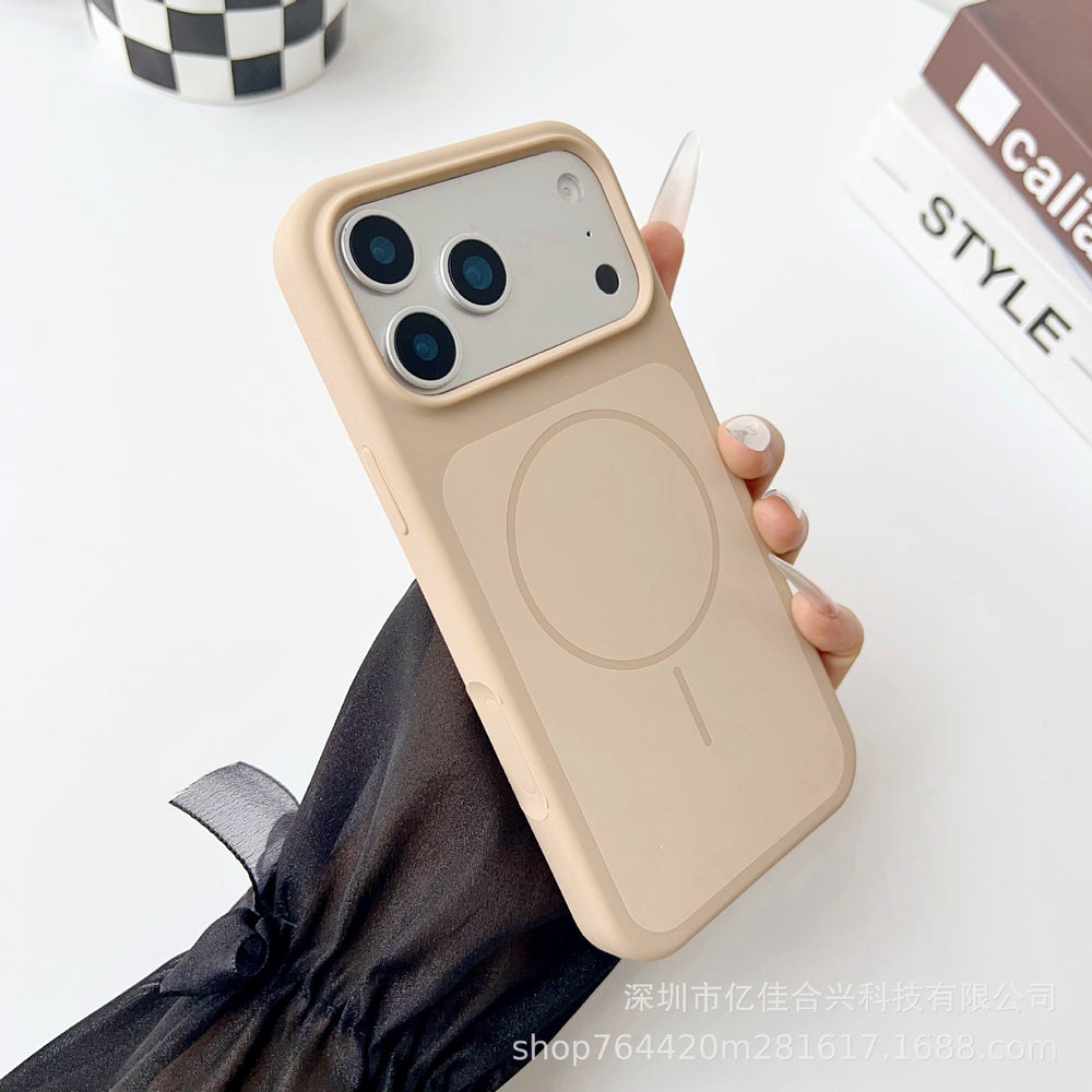 Two-color large-hole liquid magnetic suction suitable for iphone17promax mobile phone case apple 16 seconds to turn into 17 anti-fall case 13