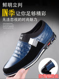New men's round-toe casual leather shoes, korean style youth lace-up trendy shoes, breathable single shoes, cross-border plus size men's footwear