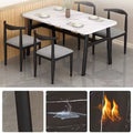 Luxury faux marble commercial dining table - rectangular dining table for wall-mounted use in rental properties, hotels, noodle shops, and restaurants - dining table and chair set