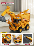 Kids' large-sized spray excavator - boy's digger, fire truck, and water sprinkler construction vehicle with lights and sounds