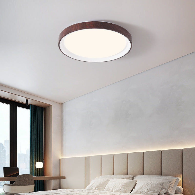 Zhongshan home improvement lighting bedroom light retro walnut grain full spectrum eye protection study ceiling light modern minimalist light