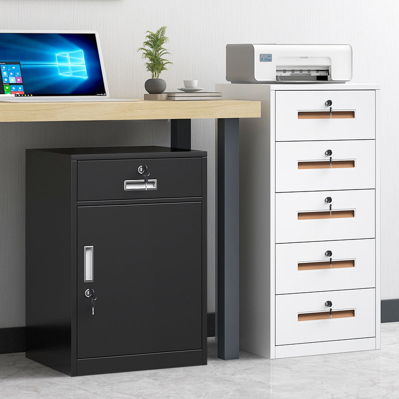 Under-desk filing cabinet, document cabinet, tool storage cabinet, metal low cabinet, storage cabinet with drawers, small lockable cabinet