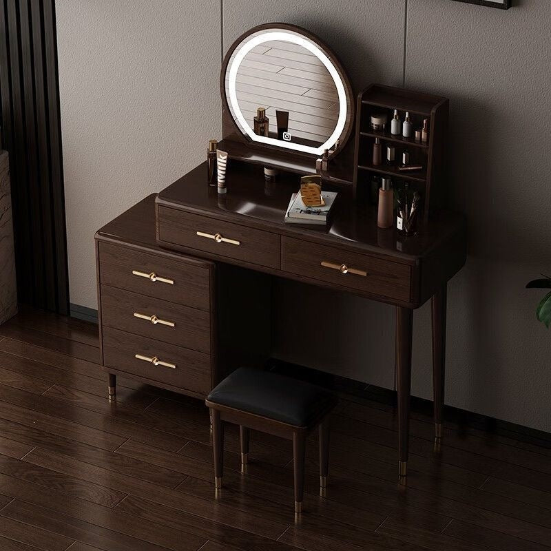 new chinoiserie modern dressing table bedroom casual makeup table with light storage cabinet all-in-one new makeup cabinet