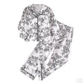girls' spring/summer new arrival: elegant printed long-sleeve shirt and wide-leg pants two-piece set - perfect for loungewear or casual wear