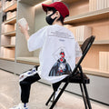 Boys' summer outfit set  new style, middle to big kids, boys' student summer short-sleeve fashionable korean style trendy children's clothing