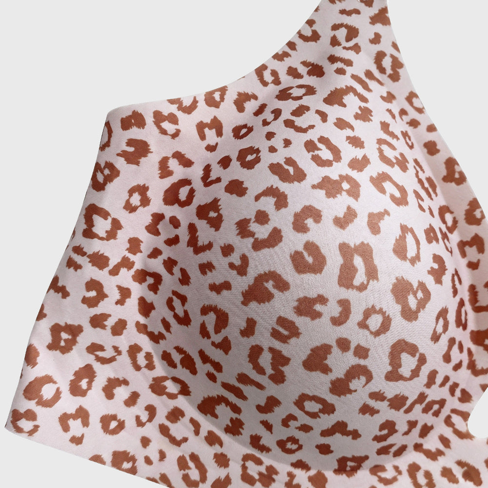 wireless seamless intimates lift push up plaid soft support leopard print plus size seamless bra