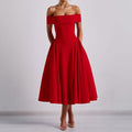cross-border e-commerce women's fashion: european and american summer new arrivals - elegant and chic strapless one-shoulder evening gown dress