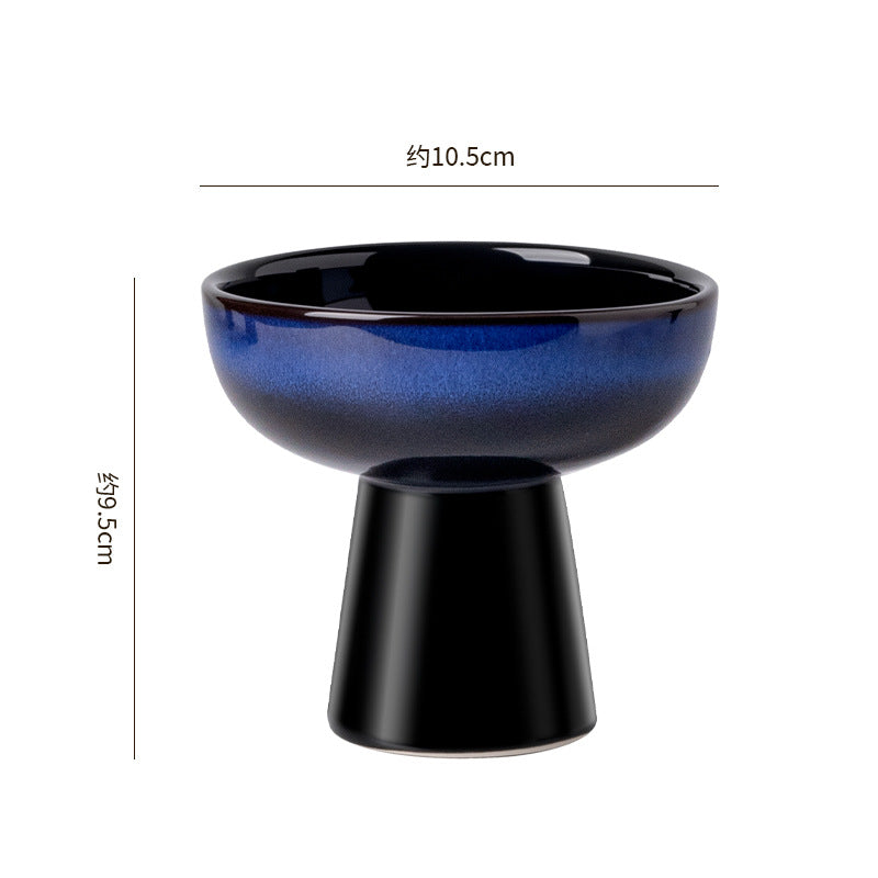 Japanese retro high-style fruit bowl - perfect for home living room, dried fruits, snacks, desserts, cakes, pastries, and candies - ceramic