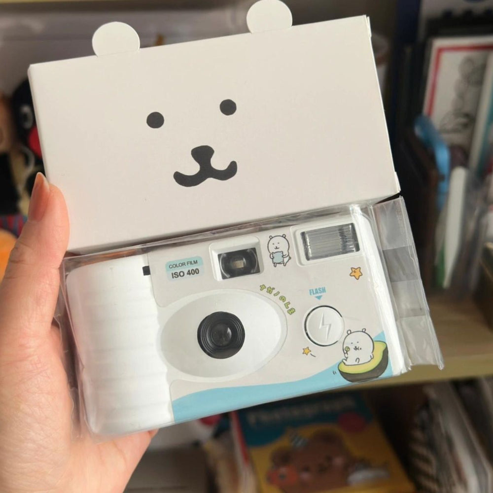 Self-deprecating bear film disposable point-and-shoot camera color black and white retro negative film with flash - birthday gift