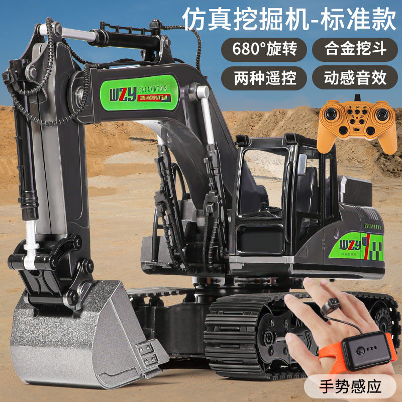 alloy remote control excavator toy car kids boys large engineering vehicle excavator toy wireless excavator