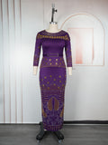 african women's fashion fashionexport heavy industry hot diamond dress  plus size hip lift slimming lookdress