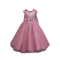 foreign trade girl's dress shawl tulle  new flower girl wedding dress small flying sleeves kids princess dress in stock