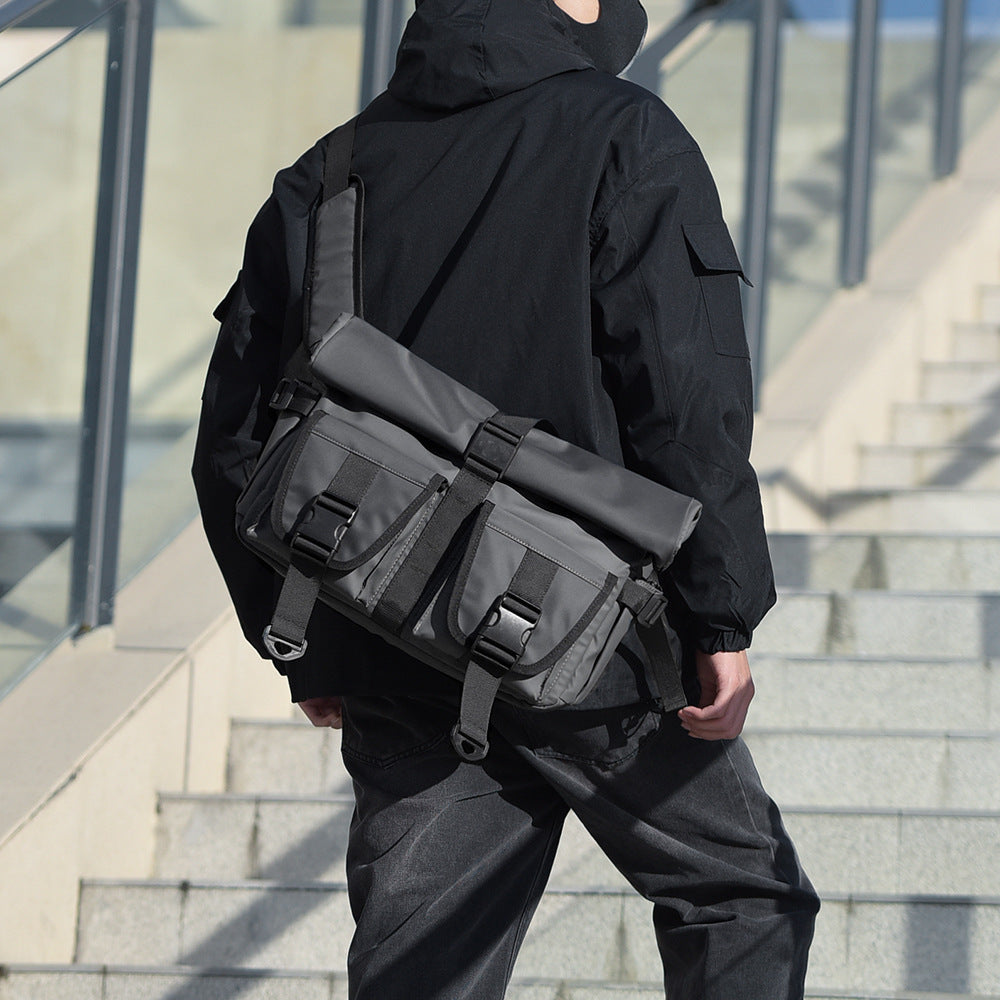 New men's bag functional oblique span bag men's sports waterproof travel shoulder bag large capacity computer expansion messenger bag